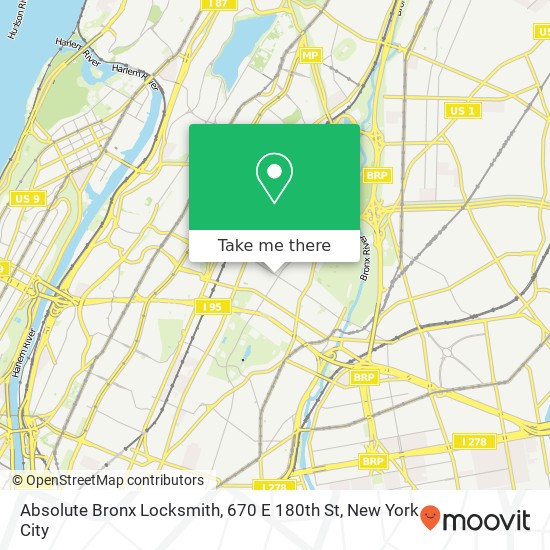 Absolute Bronx Locksmith, 670 E 180th St map