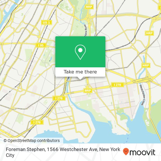 Mapa de Foreman Stephen, 1566 Westchester Ave