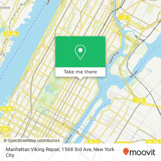 Mapa de Manhattan Viking Repair, 1568 3rd Ave