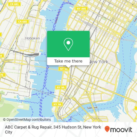 Mapa de ABC Carpet & Rug Repair, 345 Hudson St