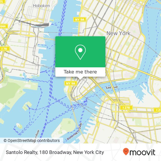 Mapa de Santolo Realty, 180 Broadway