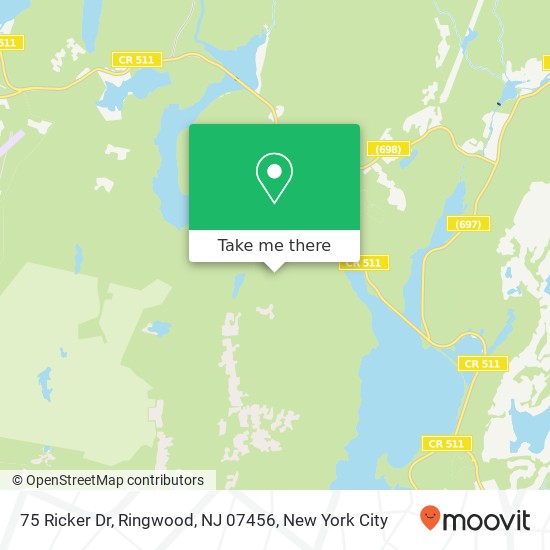 Mapa de 75 Ricker Dr, Ringwood, NJ 07456