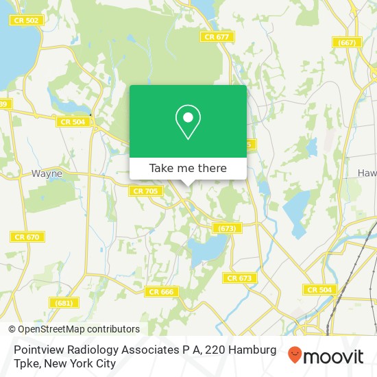 Mapa de Pointview Radiology Associates P A, 220 Hamburg Tpke