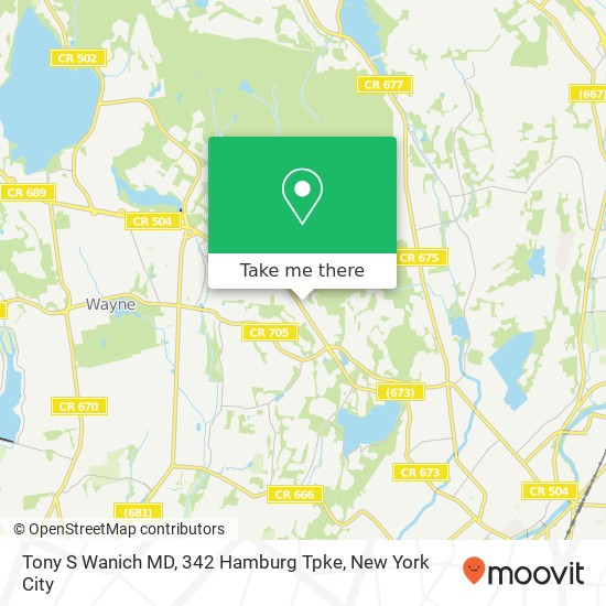 Mapa de Tony S Wanich MD, 342 Hamburg Tpke