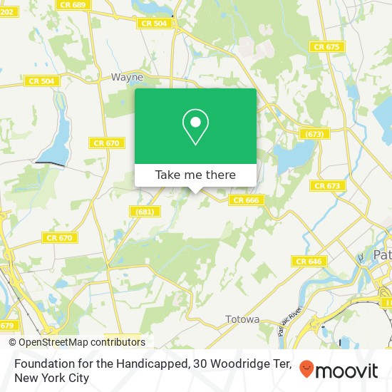 Mapa de Foundation for the Handicapped, 30 Woodridge Ter