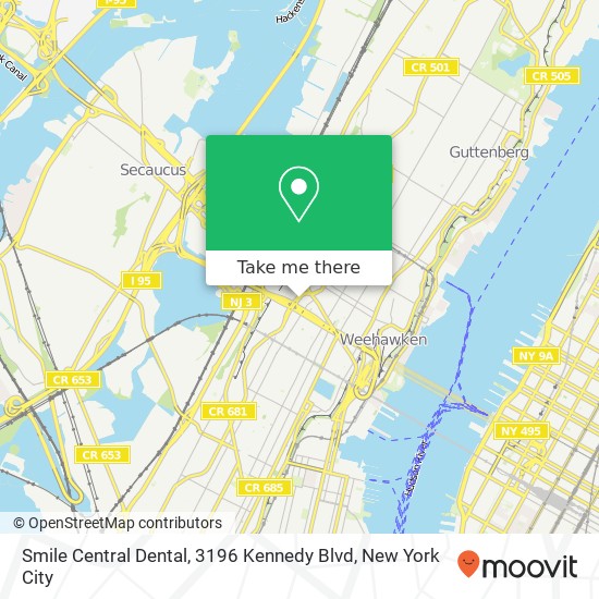 Mapa de Smile Central Dental, 3196 Kennedy Blvd