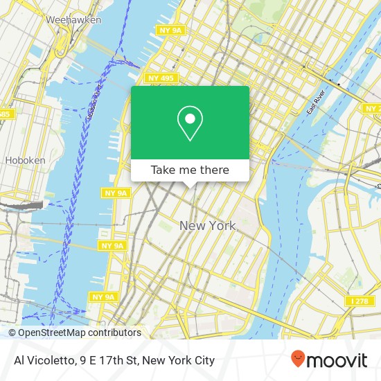 Al Vicoletto, 9 E 17th St map