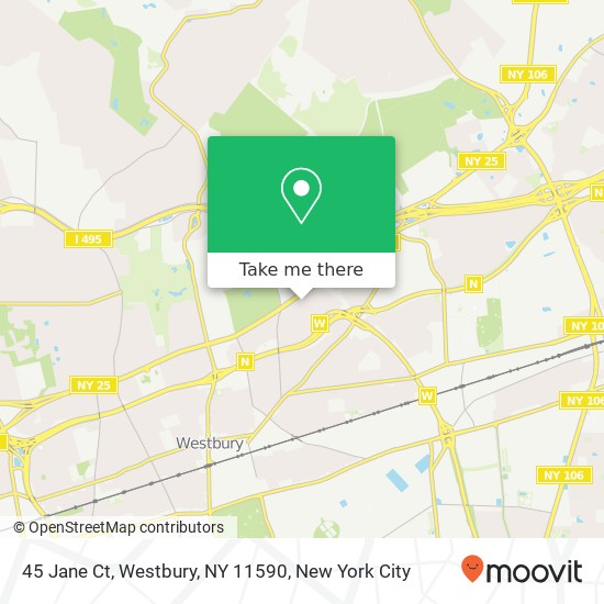 Mapa de 45 Jane Ct, Westbury, NY 11590