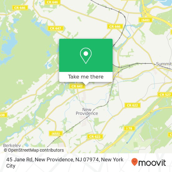 Mapa de 45 Jane Rd, New Providence, NJ 07974