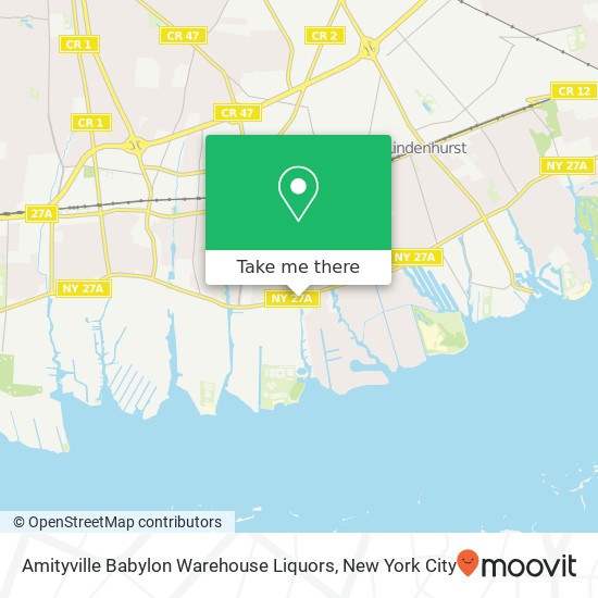 Amityville Babylon Warehouse Liquors map