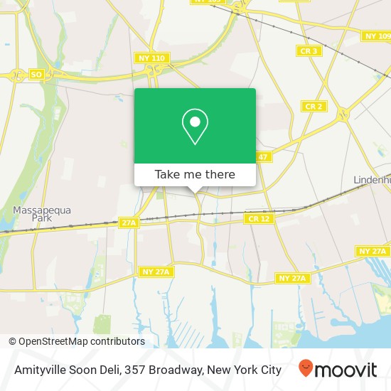 Mapa de Amityville Soon Deli, 357 Broadway