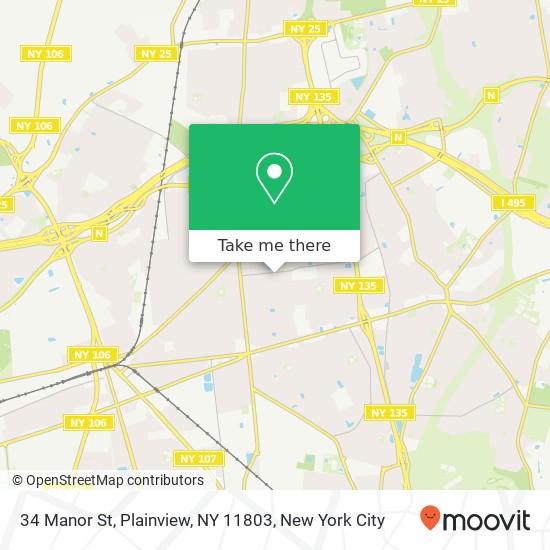Mapa de 34 Manor St, Plainview, NY 11803