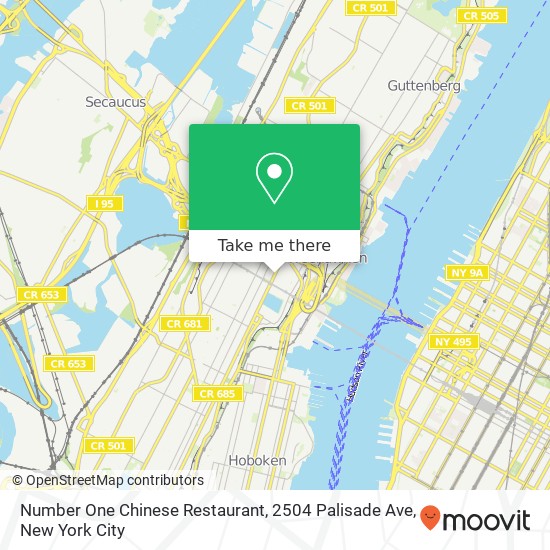 Number One Chinese Restaurant, 2504 Palisade Ave map