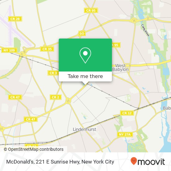 Mapa de McDonald's, 221 E Sunrise Hwy
