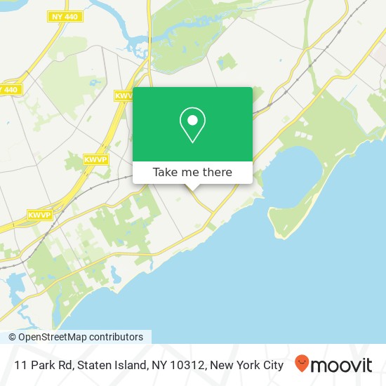 Mapa de 11 Park Rd, Staten Island, NY 10312