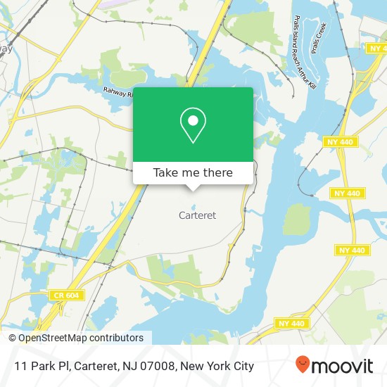 Mapa de 11 Park Pl, Carteret, NJ 07008