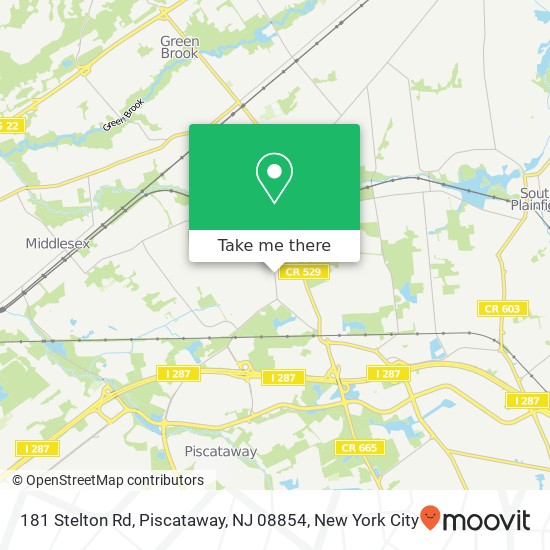 Mapa de 181 Stelton Rd, Piscataway, NJ 08854
