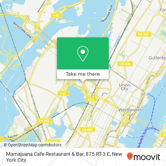 Mapa de Mamajuana Cafe Restaurant & Bar, 875 RT-3 E