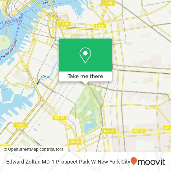 Edward Zoltan MD, 1 Prospect Park W map