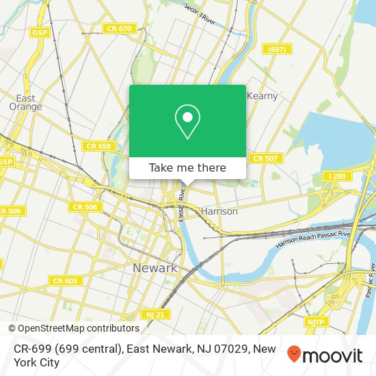 Mapa de CR-699 (699 central), East Newark, NJ 07029