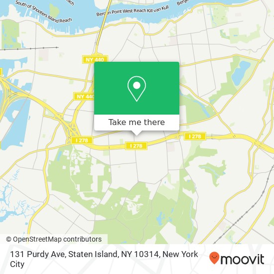Mapa de 131 Purdy Ave, Staten Island, NY 10314