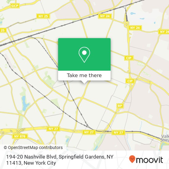 Mapa de 194-20 Nashville Blvd, Springfield Gardens, NY 11413