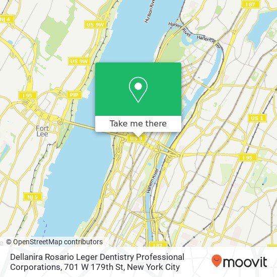 Mapa de Dellanira Rosario Leger Dentistry Professional Corporations, 701 W 179th St