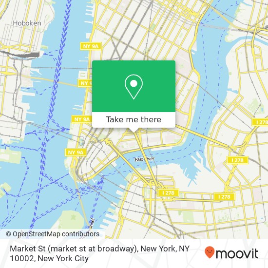 Mapa de Market St (market st at broadway), New York, NY 10002