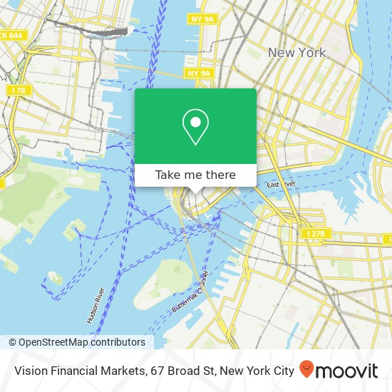 Mapa de Vision Financial Markets, 67 Broad St