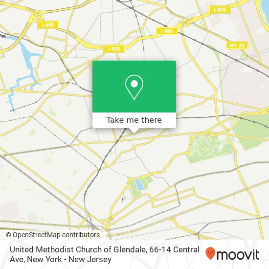 Mapa de United Methodist Church of Glendale, 66-14 Central Ave