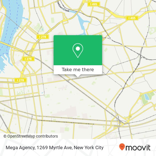 Mapa de Mega Agency, 1269 Myrtle Ave