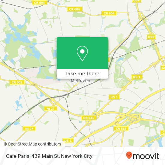 Mapa de Cafe Paris, 439 Main St