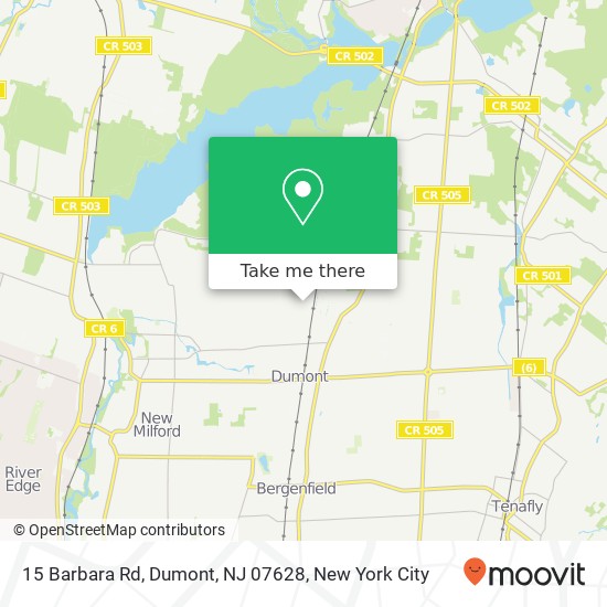 Mapa de 15 Barbara Rd, Dumont, NJ 07628