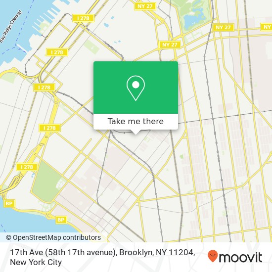 17th Ave (58th 17th avenue), Brooklyn, NY 11204 map