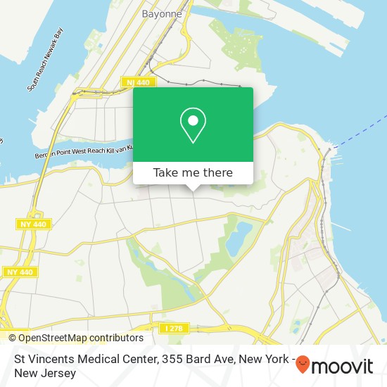 Mapa de St Vincents Medical Center, 355 Bard Ave