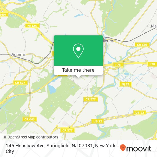 145 Henshaw Ave, Springfield, NJ 07081 map