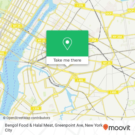 Bengol Food & Halal Meat, Greenpoint Ave map