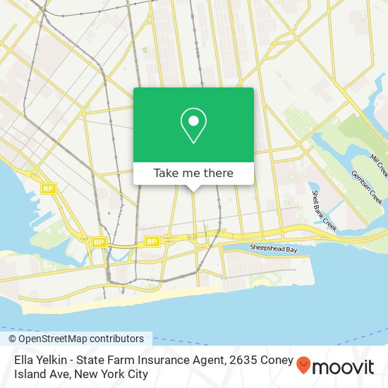Mapa de Ella Yelkin - State Farm Insurance Agent, 2635 Coney Island Ave