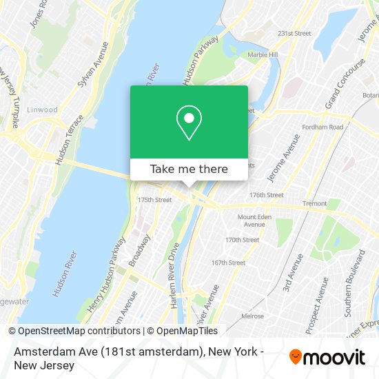 Mapa de Amsterdam Ave (181st amsterdam)