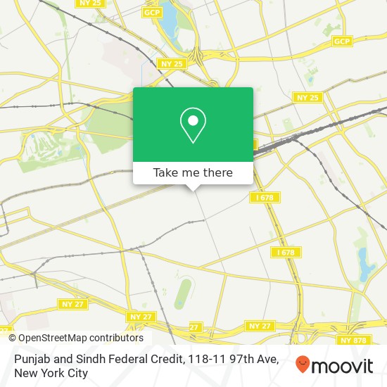Mapa de Punjab and Sindh Federal Credit, 118-11 97th Ave