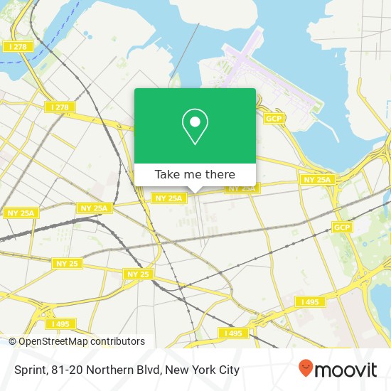 Sprint, 81-20 Northern Blvd map
