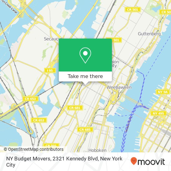 Mapa de NY Budget Movers, 2321 Kennedy Blvd