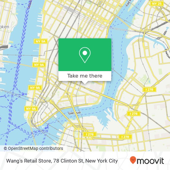 Mapa de Wang's Retail Store, 78 Clinton St