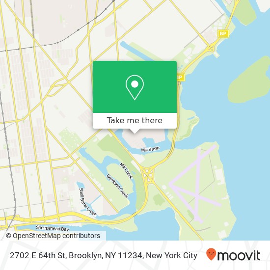 Mapa de 2702 E 64th St, Brooklyn, NY 11234