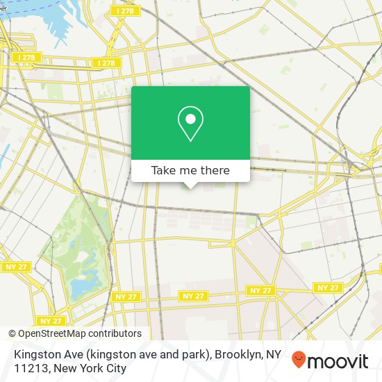 Kingston Ave (kingston ave and park), Brooklyn, NY 11213 map