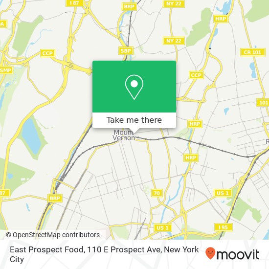 Mapa de East Prospect Food, 110 E Prospect Ave