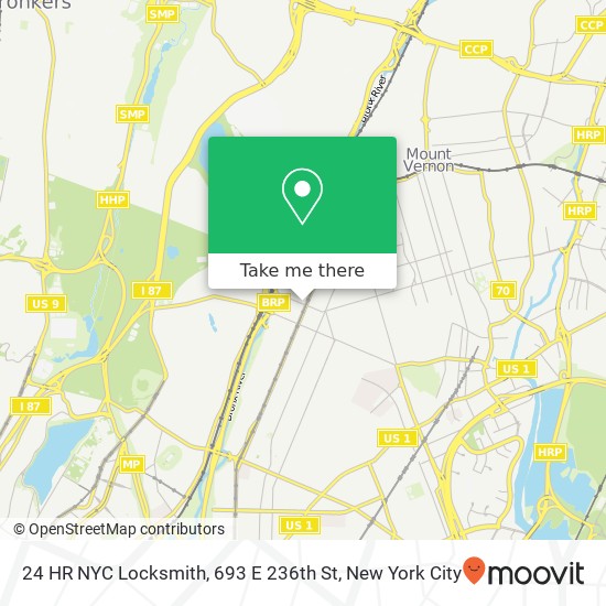 Mapa de 24 HR NYC Locksmith, 693 E 236th St