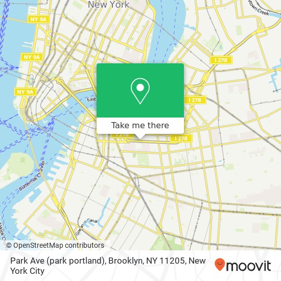 Mapa de Park Ave (park portland), Brooklyn, NY 11205