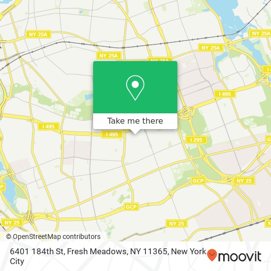 Mapa de 6401 184th St, Fresh Meadows, NY 11365