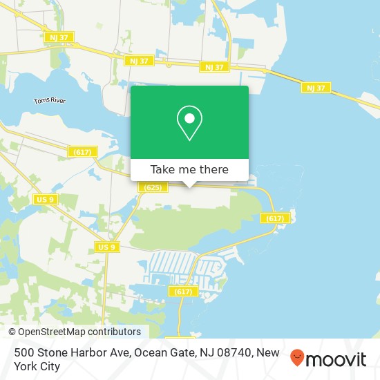 Mapa de 500 Stone Harbor Ave, Ocean Gate, NJ 08740